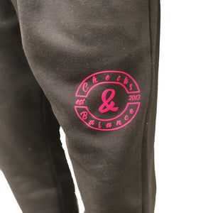 Raised circle logo sweat suit XL-4XL (Black)